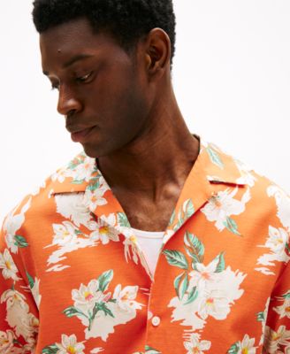 Men's Regular-Fit Floral Camp Shirt