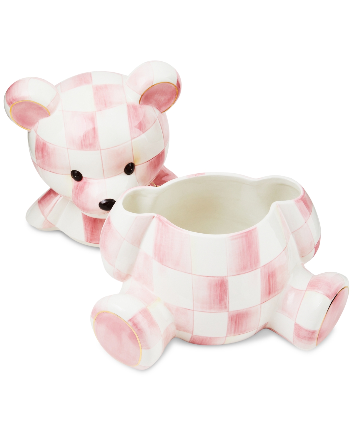 Mackenzie-childs Rosy Check Bear Ceramic Cookie Jar In No Color