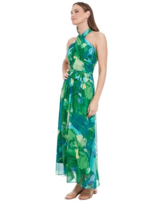 Миниатюрное макси-платье с цветочным принтом и завязкой на талии от London Times