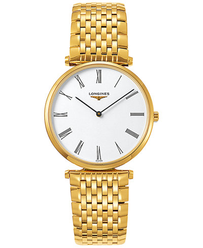 Longines Men's Swiss La Grande Classique de Longines Gold PVD Bracelet Watch 36mm L47552118