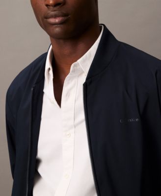 Men's Logo-Print Matte Bomber Jacket