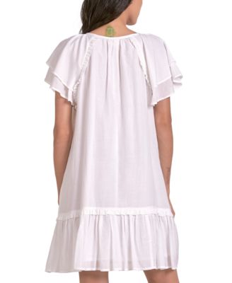 Женское платье Elan с оборками на рукавах