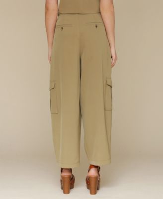 Женский укороченный топ из хлопка с вышивкой Avec Les Filles и мягкие брюки для бега трусцой, отделанные крючком