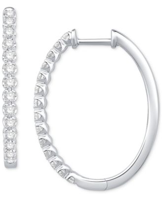 Diamond Hoop Earring (3/4 ct.tw.) in 10k White Gold or 10k Yellow Gold