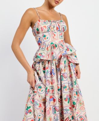 En Saison - Women's Nayeli Printed Peplum Top