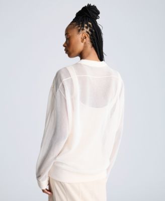 Women's Sheer Oversized Crewneck Pullover
