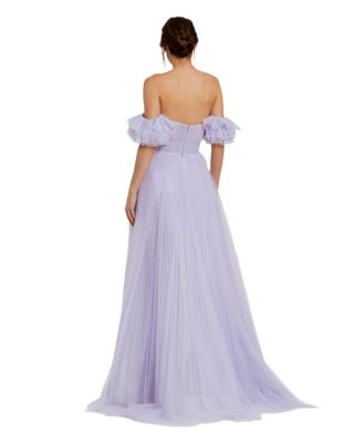 Женское платье А-силуэта из тюля Mac Duggal с открытыми плечами