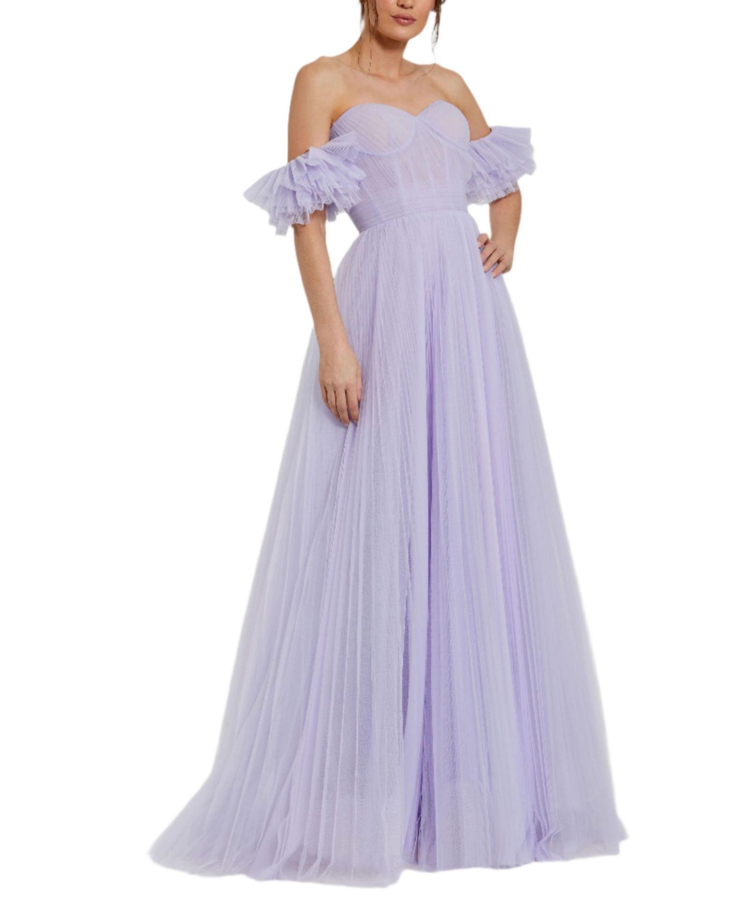 Women's Off The Shoulder Tulle A Line Gown