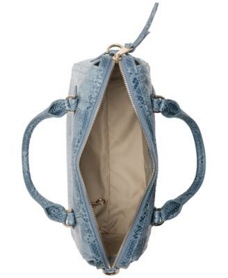 Маленькая кожаная сумка Brahmin Micaela Bellbottom Blue Zostera