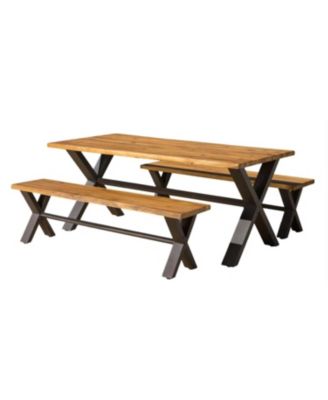 Streamdale Irving 3-Piece Teak Acacia Wood Outdoor Dining Set