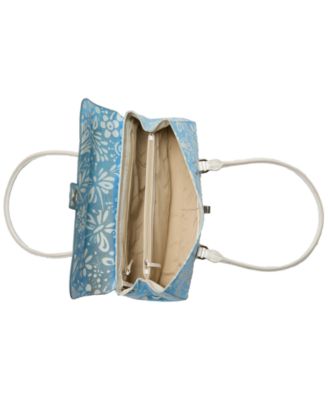 Синяя светящаяся кожаная сумка Brahmin Dayan Bellbottom из кожи средней плотности