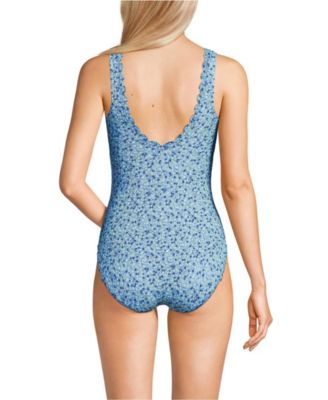 Женский цельный купальник с гребешком без застежки Lands' End