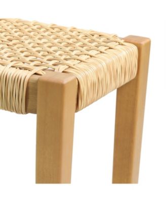 Streamdale Teak Brown Acacia & Faux Rattan Backless Garden Bench