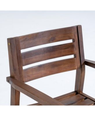 Streamdale Stamford Acacia Wood Dining Chairs (Set of 2) - Dark Brown