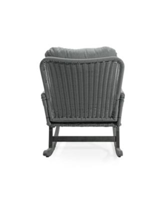 Streamdale Modern 3-piece gray rattan rocking chair set with table, Patio/balcony