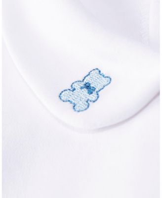 Baby Girls Footie with Heart-Embroidered Peter Pan Collar