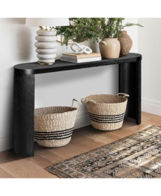 Streamdale 60" Entryway Table with Curved Legs (Black)