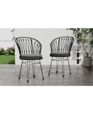 Streamdale Boho Rattan Patio Dining Chairs - Set of 2