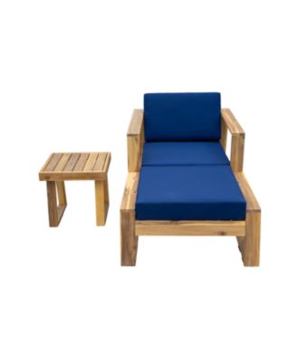 Streamdale Acacia Lounge Set, Chair & Ottoman, Patio/Balcony/Garden