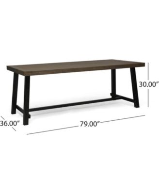 Streamdale Outdoor Acacia Wood 3 Piece Picnic Dining Set, Gray and Rustic Metal