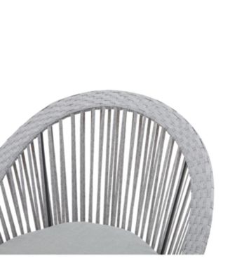 Streamdale (Set of 2) 26,7" Modern Silver Grey Swivel Wicker Lounge Chair