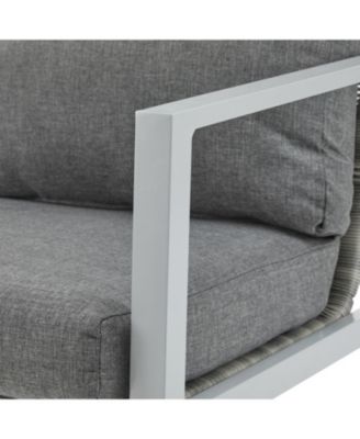 Streamdale Silver aluminum lounge chairs (set of 2) with rope accents and cushions