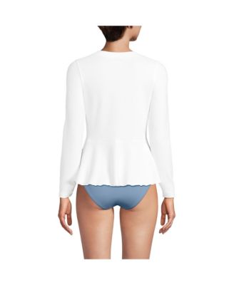 Женская защита от сыпи Lands'End с длинным рукавом и баской из пике UPF 50