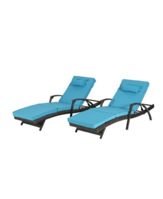 Streamdale Outdoor Wicker Reclining Lounge Chair Set, Cushioned, 150° Recline