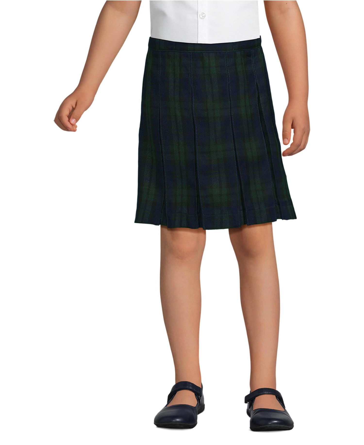 Big Girls Plaid Box Pleat Skirt Top of the Knee