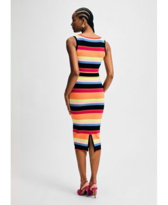 Женское миди-платье-свитер в полоску от Isaac Mizrahi