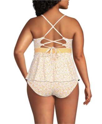 Топ от купальника-танкини на шнуровке Lands' End Plus размера плюс