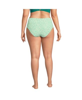 Плавки-бикини Lands' End Plus размера плюс с волнистым гребешком и высокой талией