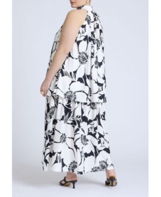 Двухслойное макси-платье-трапеция ELOQUII Plus Размера плюс