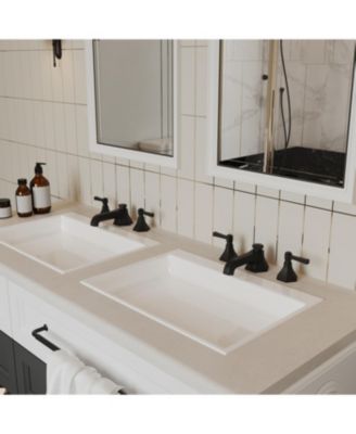 8 in. Widespread Double Handle 3 Hole Bathroom Faucet Water-Saving with Metal Drain