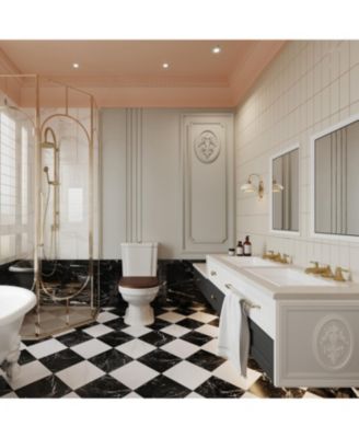 8 in. Widespread Double Handle 3 Hole Bathroom Faucet Water-Saving with Metal Drain