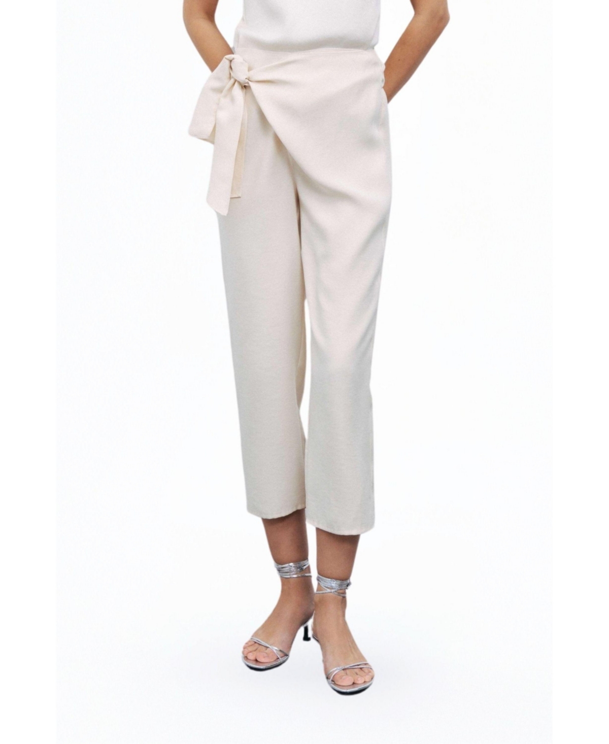 Women's Belt Loops Pants - Open white