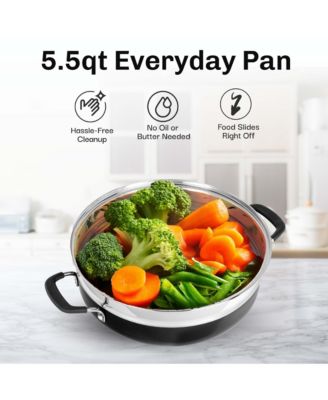 nonstick 5.5 Quart Everyday Pan with Steamer