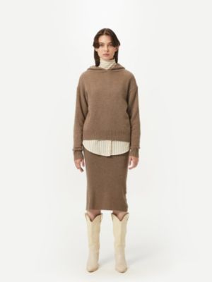 Женская толстовка из кашемира Gobi Cashmere органического цвета с капюшоном из кашемира