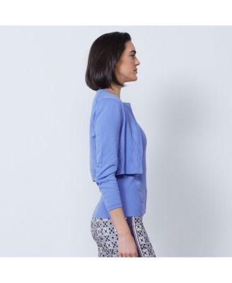 И так далее, женский синий укороченный свитер-кардиган из джерси на молнии Santorini