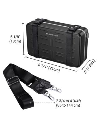 Mini Suitcase Crossbody Bag Portable Hard Shell Aluminum Cosmetic Makeup Case with Adjustable Strap Travel Handbag for Makeup Artist,Red