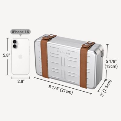 Mini Suitcase Crossbody Bag Portable Hard Shell Aluminum Cosmetic Makeup Case with Adjustable Strap Travel Handbag for Makeup Artist,Red