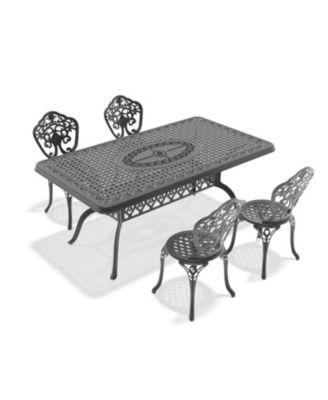 Streamdale 5-Piece Set Of All-Weather Cast Aluminum Dining Furniture Set With Black Frame