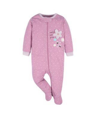 Baby Girls Sleep N' Play Pajamas, 4-pack