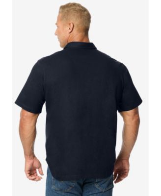 Серебристое охлаждающее карманное поло KingSize с большим и высоким закругленным подолом