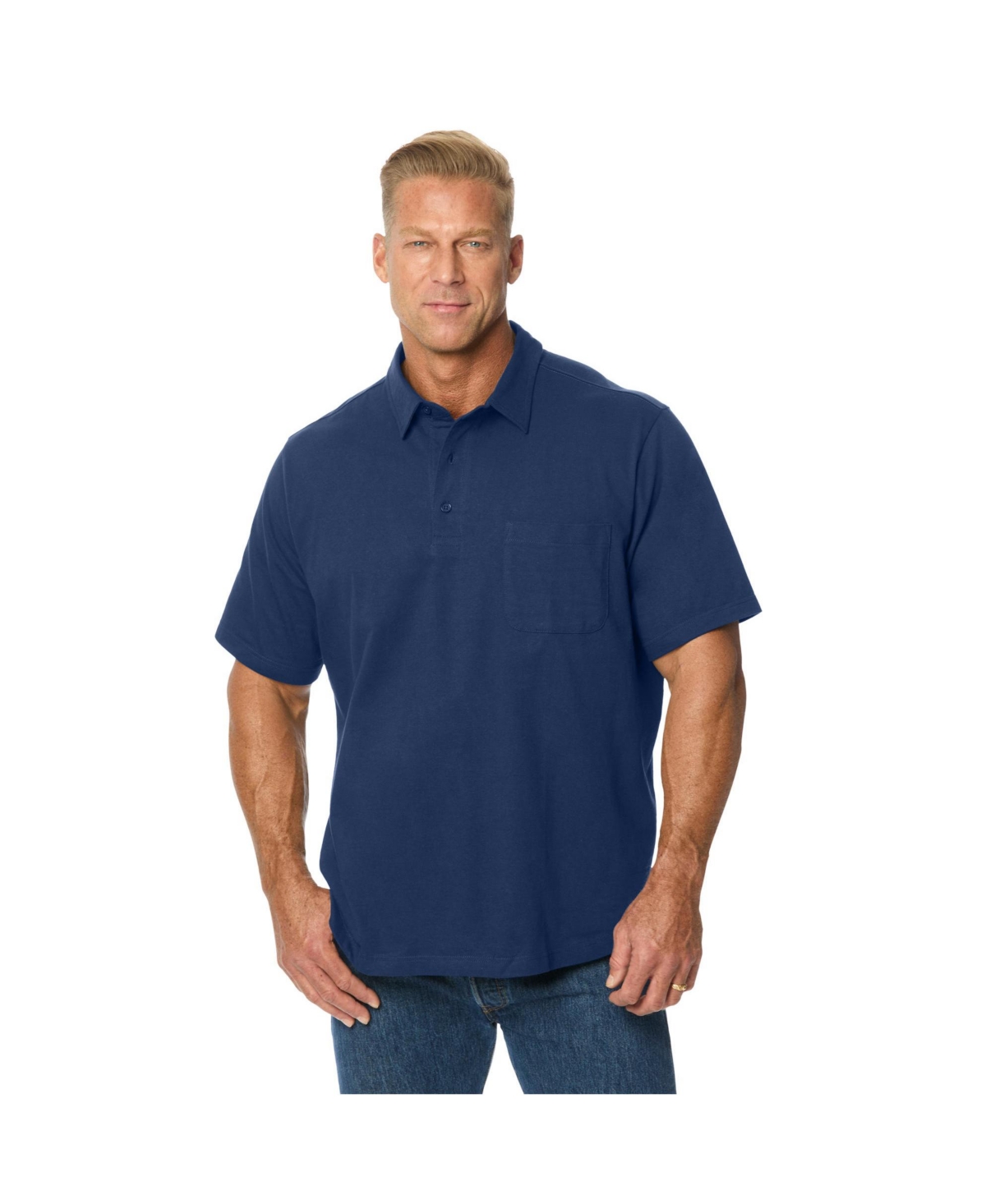 Big & Tall Silver Cooling Pocket Polo - Navy