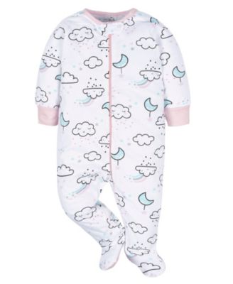 Baby Girls Sleep N' Play Pajamas, 4-pack