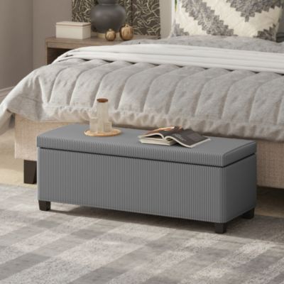 44" Storage Ottoman Bench with Lid, Leg, Foot Rest,