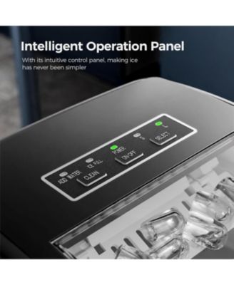 Countertop Ice Maker – 26lbs/24H, 9 Cubes in 6 Mins, Portable with Scoop & Basket, 2 Ice Sizes for Home, Kitchen, Office, Party