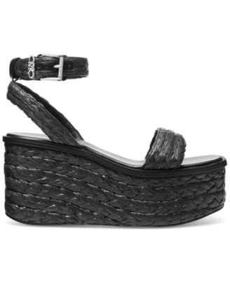 【MICHAEL KORS】麦編み込み☆Sandra☆厚底ストラップサンダル Michael Kors Sandra Buckles Espadrille Platform Sandals - Macy's