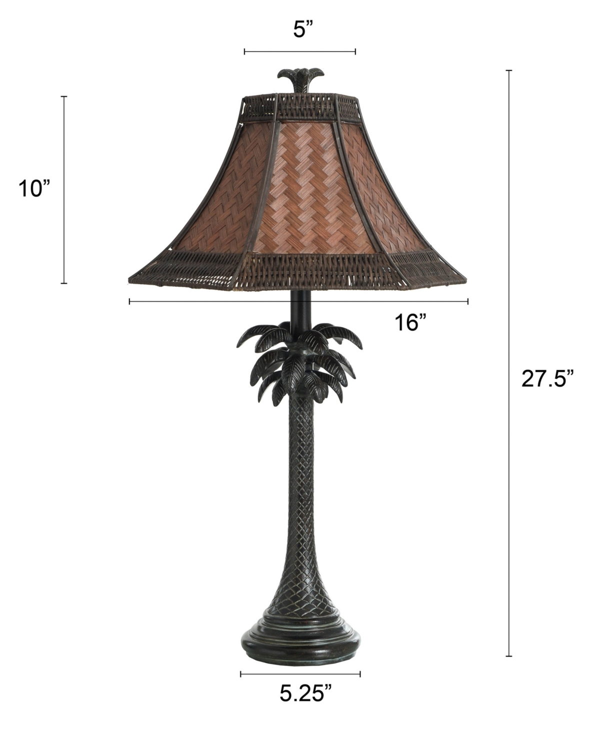 STYLECRAFT HOME COLLECTION 26" FRENCH VERDI WOVEN RATTAN SHADE TABLE LAMP 